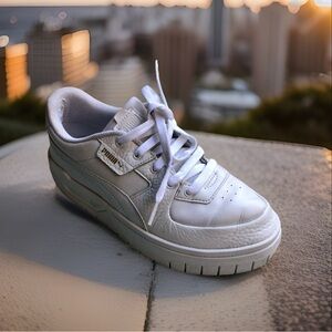 PUMA  Cali Dream Leather sneakers triple white colorway Women’s 7.5